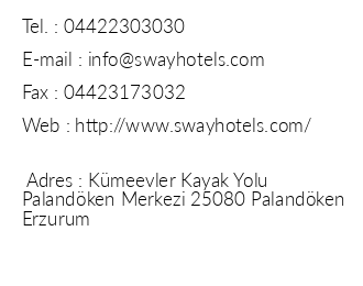 Sway Hotels iletiim bilgileri